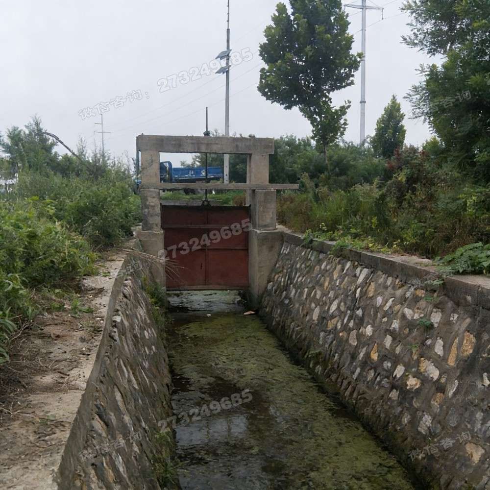 德州石砌渠道红色闸门