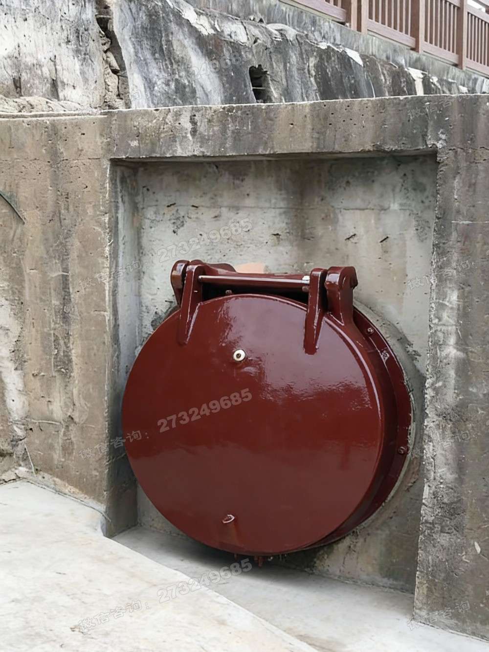 郁南县涵洞红色铸铁拍门